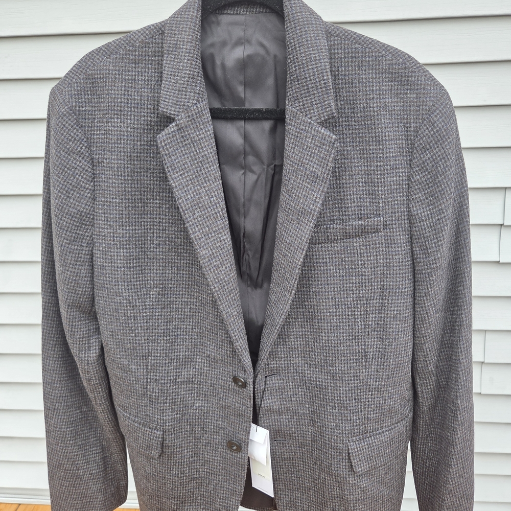 Calvin Klein Gray Checkered Blazer